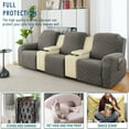 thumbnail image 2 of 8 Piece Stretch Recliner Slipcover Jacquard Recliner Loveseat Covers with Side Pocket Anti-Slip Fitted Couch Furniture Protectors with Elastic Bottom, For 3 Seater, 2 of 8