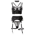 thumbnail image 2 of Gibobby Conjunto de lencería Sexy Conjunto de Lencería de Malla, Conjunto de Lencería de Encaje Transpirable Color Block Sujetador Suave y Elegante para Mujer(Negro, CH), 2 of 5