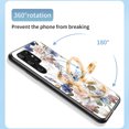 thumbnail image 2 of Nalacover for Samsung Galaxy S23 Ultra Slim Case,Exquisite Floral Pattern 360 Rotating Diamond Ring Holder Anti-Scratch Soft TPU Silicone Bumper Rubber Tempered Glass Back Cover, B, 2 of 9