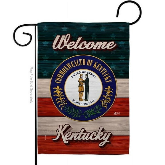 Americana Home & Garden G141273-BO 13 x 18.5 in. Welcome Kentucky Double-Sided Vertical House Decoration Banner Garden Flag - Yard Gift