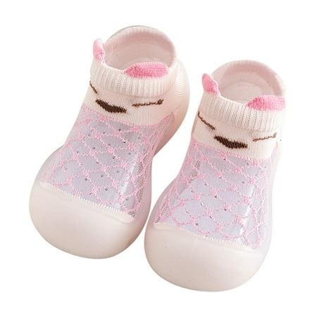 

KaLI_store Baby Sneakers Unisex-Baby Baby Crib Soft Shoes Anti Slip Neutral Boy Girl Party wear Pink