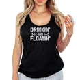 thumbnail image 2 of Drinkin' and Floatin' Tank Top for Women Sleeveless Summer Graphic Tee for Adults Black Tank Top XX-Large, 2 of 5