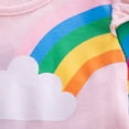 thumbnail image 2 of Enfants d'Hiver Robe Arc-en-Ciel Robe de Fille à Manches Longues, Rose 130cm, 2 of 5