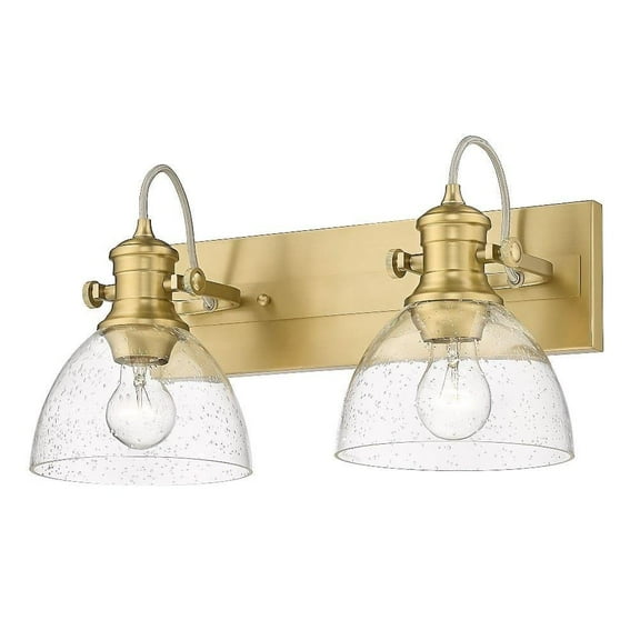 2 Light Vanity Light-8.38 inches Tall and 17.88 inches Wide-Brushed Champagne Bronze Finish-Seeded Glass Color Bailey Street Home 170-Bel-4611230