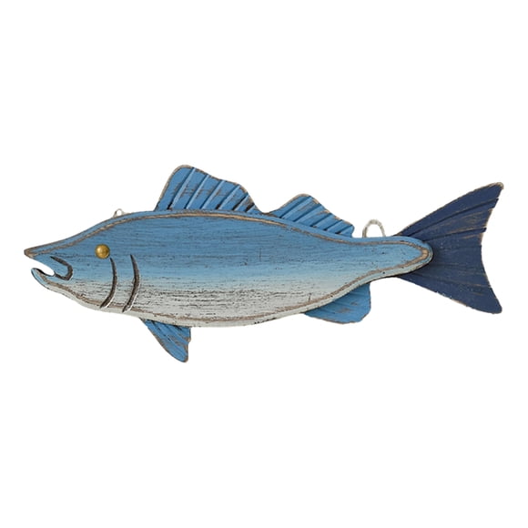 Wood Fish Nautical Wall Decor Rustic Beach Fish Wall Art Coastal Ocean Wall Hanging Sculpture for Kitchen Dining Room Home Decor