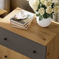 thumbnail image 5 of WAMPAT Nightstands Set of 2, Modern Large Bedside Tables with Adjustable Storage Shelf, Wooden Accent Cabinets with Drawer and Door for Bedroom, Dark Brown Wood, 5 of 8