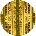 thumbnail image 1 of Ahgly Company Indoor Round Abstract Yellow Modern Area Rugs, 8' Round, 1 of 4
