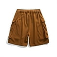 thumbnail image 3 of PEASKJP Men's Stretch Waist Casual Shorts Performance Side Elastic Utility Short,Coffee M, 3 of 4