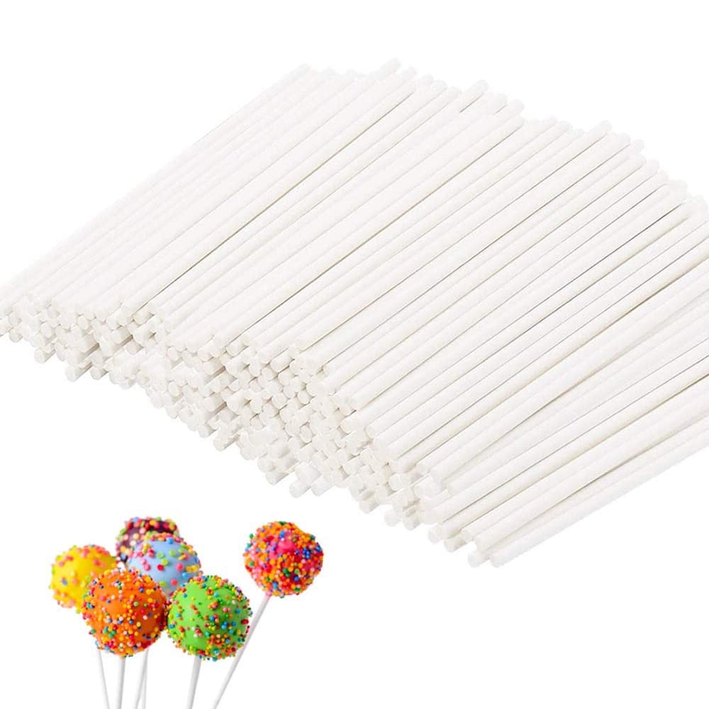 Melts 12 cm Shantys Lollipop Stiele Papier 100 x Cake Pop Sticks weiss 