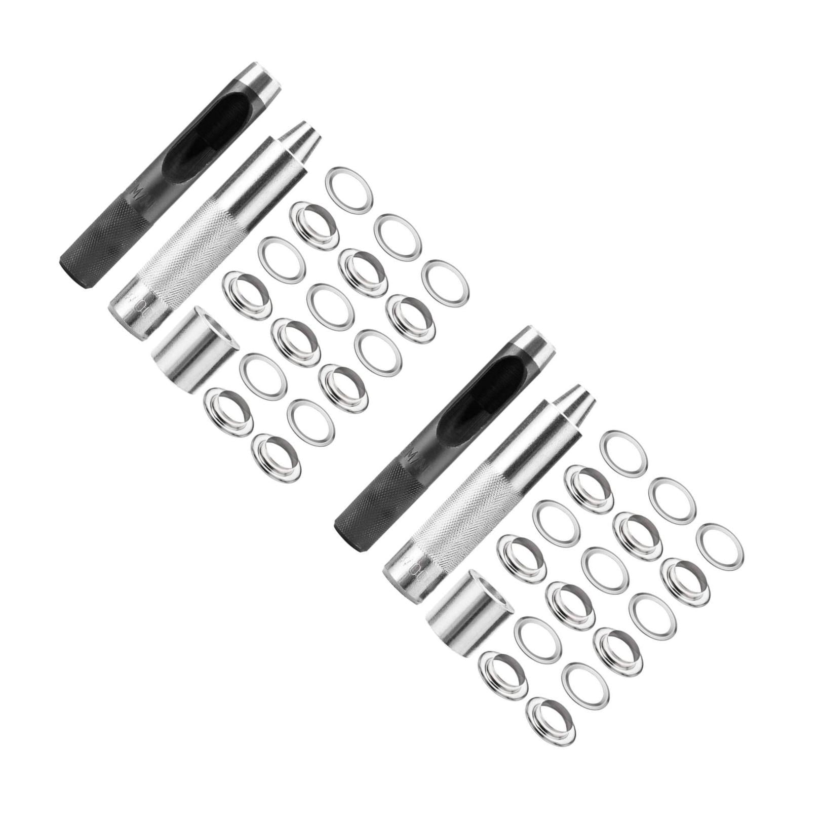 UPGRATOR 2 Sets Metal Grommet Eyelet Kit with Punch Tool for Tarps, Curtains, and Outdoor Covers, Includes Boxed Grommets