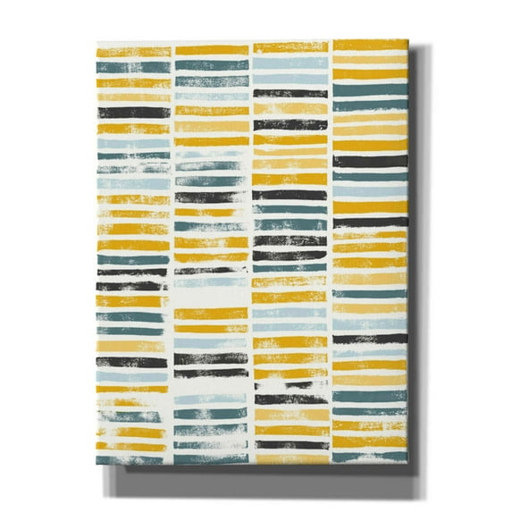 Epic Graffiti 'Saffron Block Print II' by Grace Popp, Canvas Wall Glass, 40"x54"