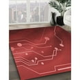 thumbnail image 3 of Ahgly Company Machine Washable Indoor Square Transitional Lava Red Area Rugs, 5' Square, 3 of 7