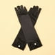 thumbnail image 1 of Zhuge Guantes de princesa, guantes largos de satén blanco para niña, guantes de princesa con lazos de diamantes para cumpleaños, bodas, fiestas de disfraces, color negro, 1 of 3