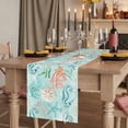 thumbnail image 2 of Table Runners 120 Inches Long Dress Scarves, Teal Red Coastal Farmhouse Coffee/Dining/Kitchen Table Runner for Living Room, Nautical Seahorse Beach Coral Starfish 13x120 Inch, 2 of 9