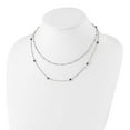 thumbnail image 3 of Chisel Stainless Steel Polished 2-Strand Purple Crystal Beaded 16 inch with 1 inch Extension Necklace, 3 of 4