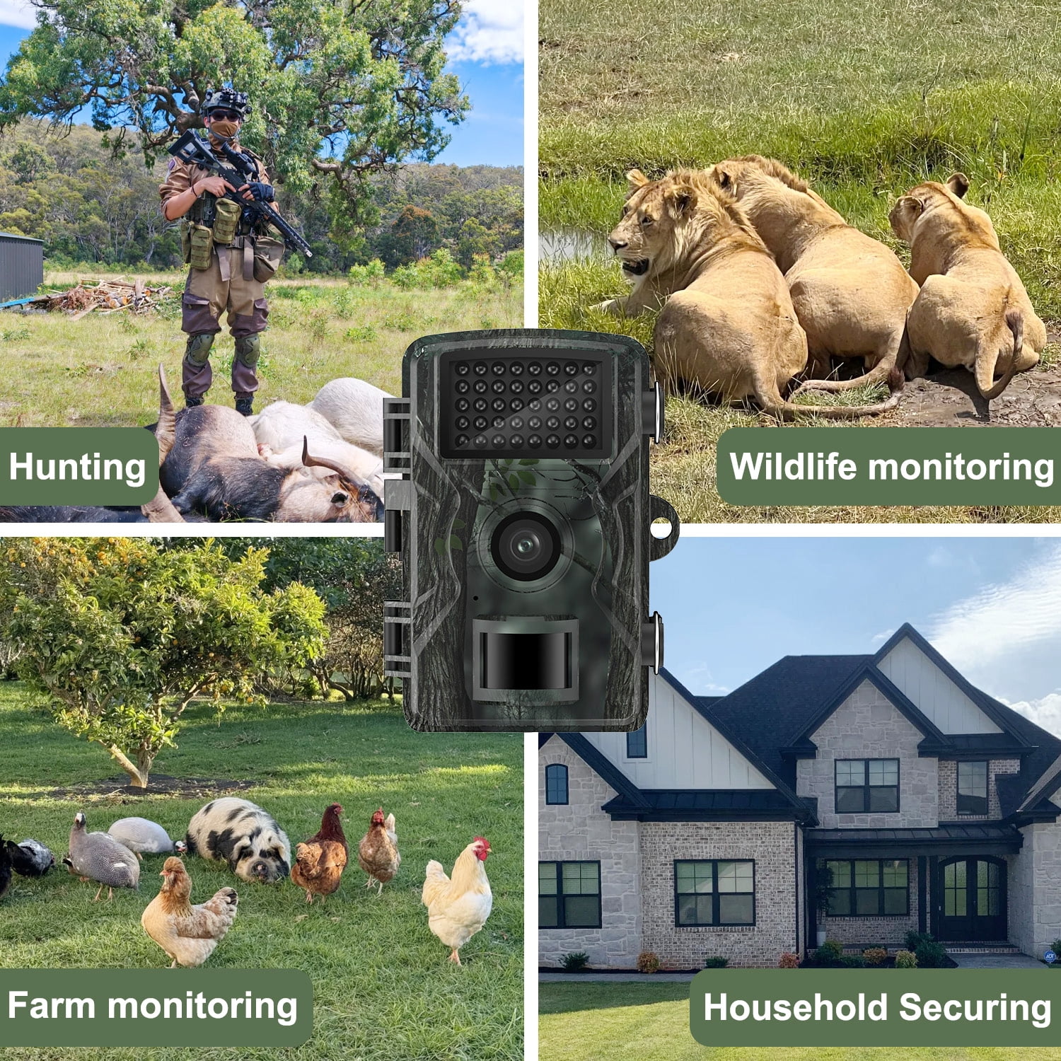 ABCPOW Trail Camera,2.5K 16MP Game Camera with Night Vision Motion, 0.8S Trigger Hunting Camera w/ 32GB TF Card, IP66 Waterproof,46pcs No Glow Infrared Trail Cameras for Outdoor Wildlife