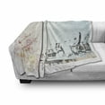 thumbnail image 3 of Amsterdam Soft Flannel Fleece Blanket, Vintage Style Watercolor Artwork of a Street with Antique Buildings and Flowers, Cozy Plush for Indoor and Outdoor Use, 50" x 70", Multicolor, by Ambesonne, 3 of 6