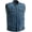Blue, variant on - Crossover - Men's Motorcycle Biker Riding Black Twill Trim Vest - Large
