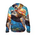 thumbnail image 3 of Uemuo Colorful Underwater Sea Turtle Pattern Women's Full Zip UPF 50+ Sun Protection Hoodie Jacket Long Sleeve Sun Shirt Hiking Outdoor Performance with Pockets-Medium, 3 of 9