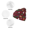thumbnail image 3 of Zufioo Dinosaur Christmas Print Adult Knitted Hat, Unisex Cuffed Brimless Ski Hat, Suitable for Autumn and Winter, 3 of 6