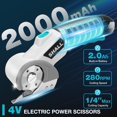 thumbnail image 2 of SHALL 4V Cordless Electric Scissors, Rechargeable Cardboard Cutter Rotary Electric Box Cutter w/Safety Lock, LED Light &, 2 of 7