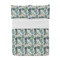 thumbnail image 1 of Dark Floral Microfiber Bedspread Set, Aloha Banana Leaves Tropical Illustration of Leaves and Foliage Art, Soft Bedding Set with Pillow Shams & Comforter, 3 Sizes, White and Sage Green, by Ambesonne, 1 of 1
