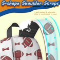 thumbnail image 5 of Football Bowtie Red Pattern 17" Waterproof Oxford School Backpacks for Teens, S-Shape Padded Straps, for School, Travel, Hiking, Camping, 5 of 5