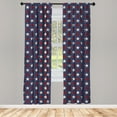 thumbnail image 3 of Ambesonne Prehistoric Country Curtains, US Freedom, Pair of 28"x84", Dark Blue White and Ruby, 3 of 5