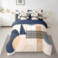 thumbnail image 2 of Homewish Geometric Stripes Circle 7 Pieces Bedding Comforter Set for Female Men Teens,Vintage Aesthetic Full Bedding Set Lightweight,Abstract Geometric Fitted Sheet Flat Sheet,Breathable Home Decor, 2 of 8