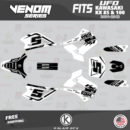 Kalair GFX Graphics Kit for Kawasaki KX85 UFO RESTYLE (2001-2013) Venom Series