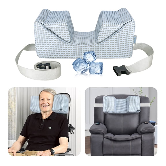 Recliner Pillow Headrest for High Back Wheelchair - Neck Support Cushion for Adults, Medical Foam Wedge for Neck Stability & Comfort