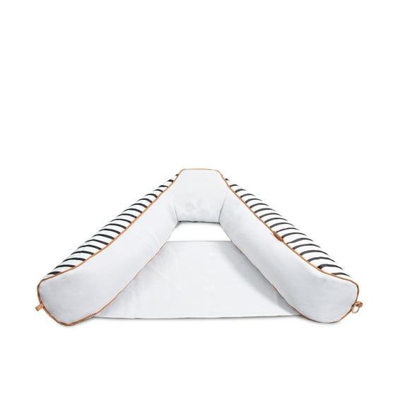 Big Joe Lux Bali Sling Pool Float, Black and White Cape Stripe, Premier Mesh, Durable UV Protected Polyester Blend, No Inflation Needed