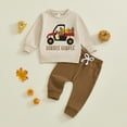 thumbnail image 6 of CAIVO Boys Thanksgiving Outfits Long Sleeve Graphic Hoodie And Pants With Truck Turkey Print Fall Autumn Relaxed Fit Child Clothing, 6 of 9