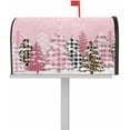 thumbnail image 2 of Merry Christmas Mailbox Covers Magnetic Standard Size 21" x 25.5" Pink Plaid Leopard Xmas Tree Magnetic Post Letter Box Cover Waterproof Wrap Mailbox Decoration for Yard Garden Outdoor, 2 of 6