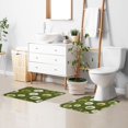 thumbnail image 7 of 2 Piece Bath Mat Set with U-Shaped Toilet Mat and Rectangle Bath Rugs Non Slip Machine Washable Bathroom Mats Green Dandelions Pattern, 7 of 7