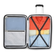 American Tourister Color Waves Medium Checked Expandable Luggage Suitcase with Spinner Wheels, Charcoal
