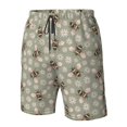 thumbnail image 2 of Yiaed Bees And Chamomile Print Men's Swim Trunks with Lining Quick Dry Sports Shorts Beach Shorts Boardshorts-3X-Large, 2 of 5