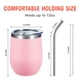 thumbnail image 3 of Vaso de vino COMOOO de acero inoxidable de 350 ml con tapa y pajita, paquete de 8, 3 of 7
