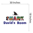 thumbnail image 4 of Personalized Name Animal Wall Decal Shark Fin Swimming in Water Custom Name Bedroom Wall Decal for boys and girls Shark Shark Themed Kids Room Décor - Size: 30 In x 18 In, 4 of 5