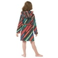 thumbnail image 7 of FORMRS Niños Bathrobe Unisex Hooded Robe Soft Plush Pajamas Sleepwear, Size 4-6T, Blue Abstract Lines, 7 of 7