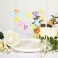 thumbnail image 6 of Efavormart Multi-Color Happy Birthday Cake Topper Banner Cake Bunting Garland Sign with Lavender Straws - 8" Tall, 6 of 11