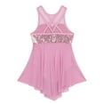 thumbnail image 4 of Sxiwei Kids Girls Sleeveless Shiny Sequins Lyrical Dance Dress High Low Ballet Dress Ballerina Pink 10, 4 of 7