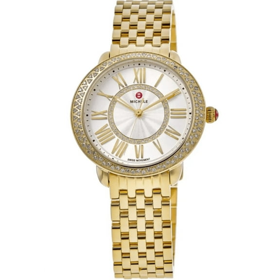 Michele Serein Silver Dial Gold Steel Women's Watch MWW21B000161