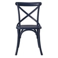 thumbnail image 2 of Maklaine Contemporary Elm Wood Dining Side Chair in Midnight Blue Finish, 2 of 9