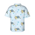 thumbnail image 3 of Balery Cartoon Turtle Print Men's Hawaiian Shirts Short Sleeve Beach Shirt Relaxed Fit Vacation Button Down Shirts-Small, 3 of 9