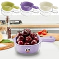 thumbnail image 4 of Double Layer Fruit Washing Basket Strainer Set, Kitchen Draining Bowl Cleaning Storage Tool, Portable Handle Produce Rinsing Organizer Device, Home Kitchen Food Preparation Equipment, 4 of 7
