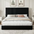 thumbnail image 4 of Amolife Queen Size Storage Platform Bed Frame with 4 Drawers & Upholstered Velvet Slat Headboard, Black, 4 of 12