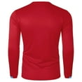 thumbnail image 3 of ZQUUVOU Men's Workout Shirt Moisture Wicking Sport Long Sleeve Casual Quick Dry Comfortable Gym Training Wear Tops Red, 3 of 4