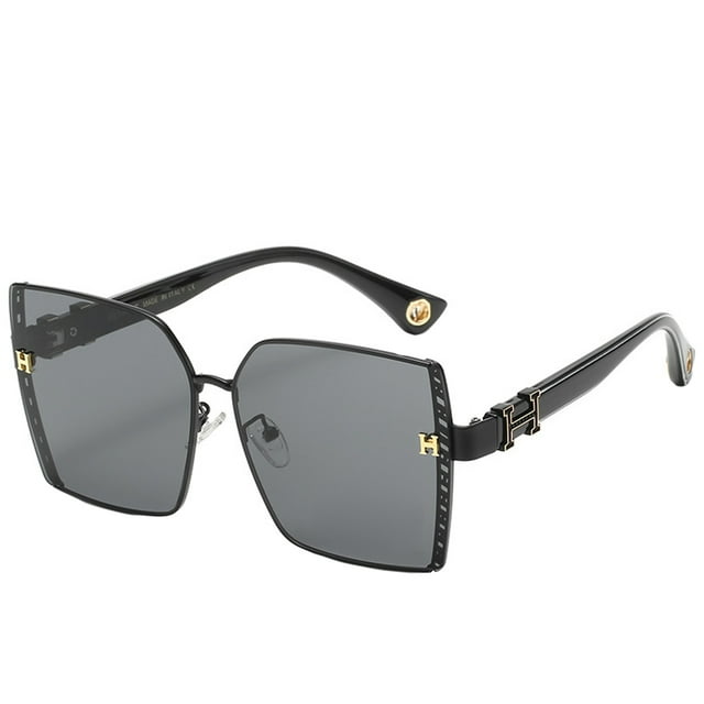 Patillas en forma de H con montura grande, gafas de sol de moda personalizadas, fabricadas en PC y metal