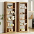 thumbnail image 3 of Tribesigns 70.9" Tall Kitchen Pantry, Farmhouse Storage Cabinet with 5-Tier Storage Shelf, Large Rustic Wooden Food Cupboard for Kitchen, Dining Room, Living Room, Brown, 3 of 12